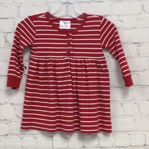 Hanna Andersson Red and White Striped Long Sleeve Dress